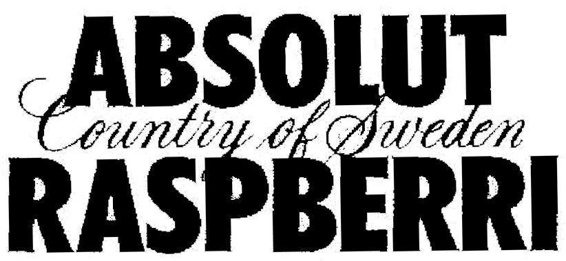 Mẫu nhãn hiệu ABSOLUT COUNTRY OF SWEDEN RASPBERRI