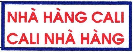 Mẫu nhãn hiệu NHA HANG CALI CALI NHA HANG
