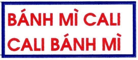 Mẫu nhãn hiệu BANH MI CALI CALI BANH MI