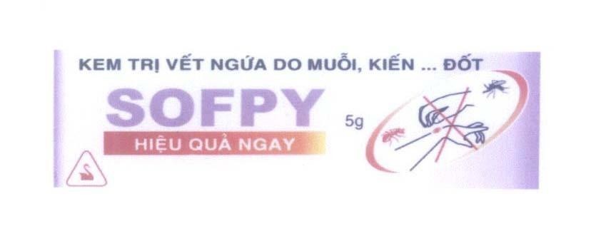 Mẫu nhãn hiệu KEM TRI VET NGUA DO MUOI KIEN DOT SOFPY HIEU QUA NGAY HOA MY PHAM THIEN NGA