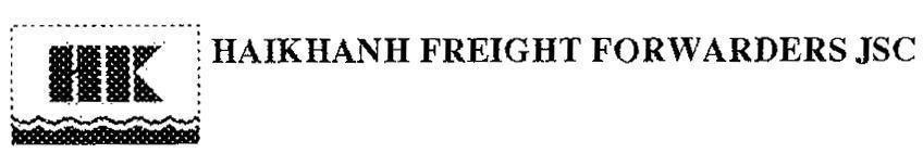 Mẫu nhãn hiệu HK HAIKHANH FREIGHT FORWARDERS JSC
