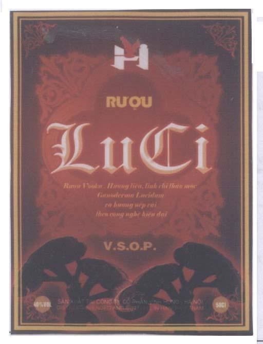 Mẫu nhãn hiệu VH RUOU LUCI