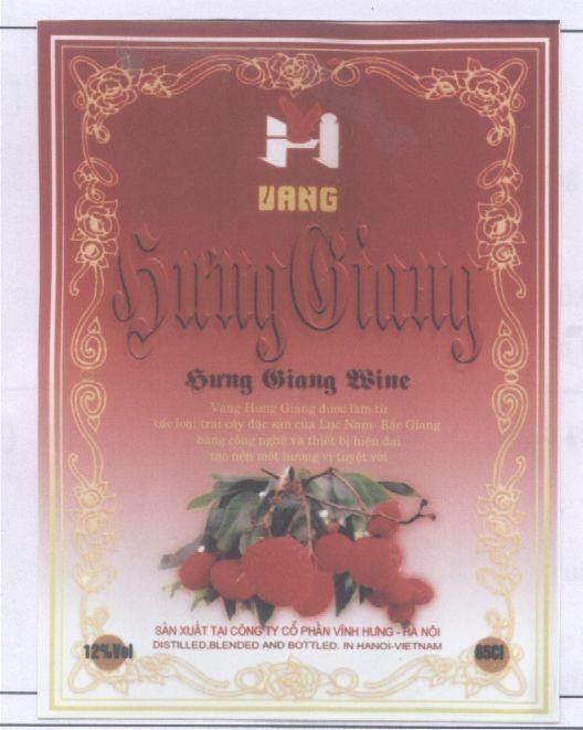 Mẫu nhãn hiệu VH VANG HUNG GIANG sản xuất tại CTCP Vĩnh Hưng