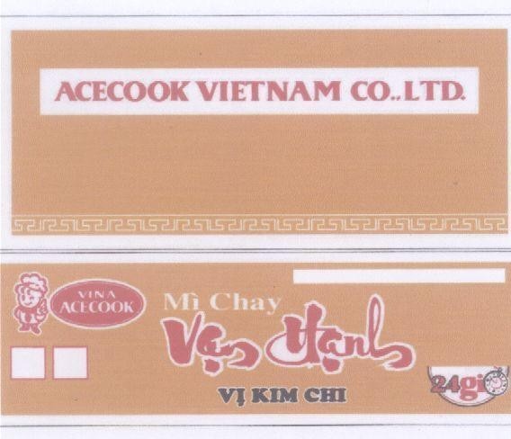 Mẫu nhãn hiệu Vạn Hạnh ACECOOK VIETNAM CO LTD Mì CHAY Vị KIM CHI