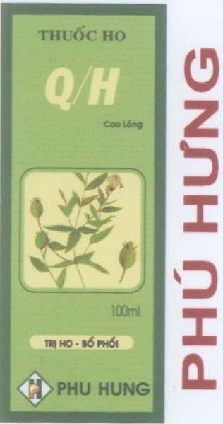 Mẫu nhãn hiệu PHU HUNG Thuốc Ho Q H PH