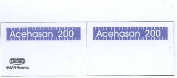 Mẫu nhãn hiệu ACEHASAN 200 HASAN PHARMA