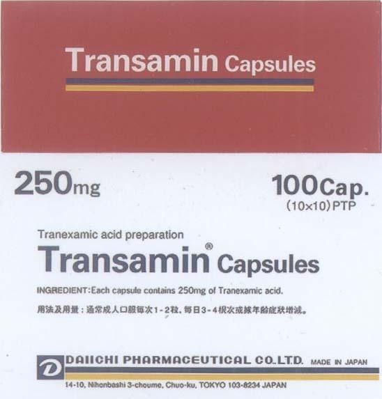 Mẫu nhãn hiệu DAIICHI TRANSAMIN D CAPSULES