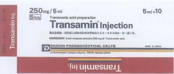 Mẫu nhãn hiệu DAIICHI TRANSAMIN D INJECTION