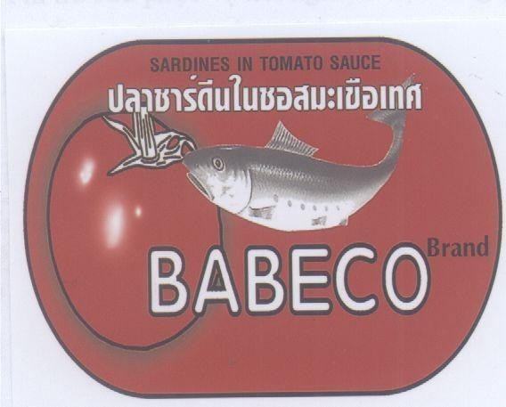 Mẫu nhãn hiệu BABECO BRAND SARDINES IN TOMATO SAUCE NUOC SOT CA