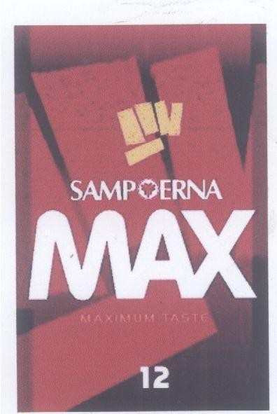 Mẫu nhãn hiệu SAMPOERNA MAX 12 MAXIMUM TASTE