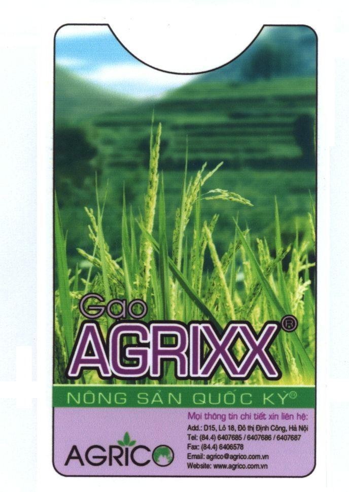 Mẫu nhãn hiệu AGRIXX AGRICO Quốc Kỳ Nông sản Gạo