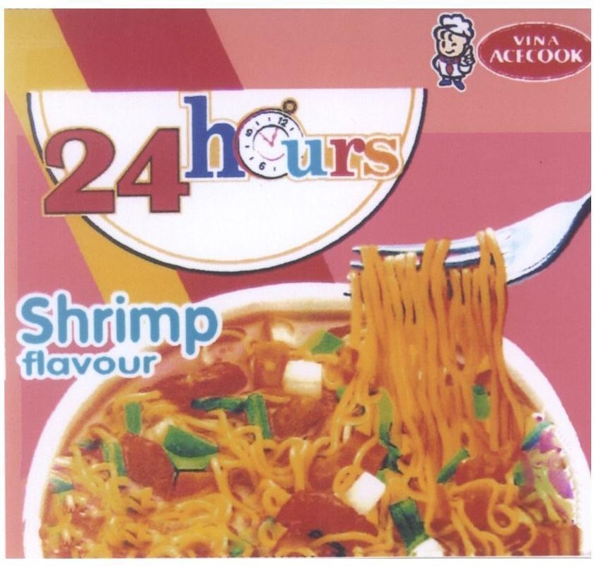 Mẫu nhãn hiệu VINA ACECOOK 24 HOURS SHRIMP FLAVOUR