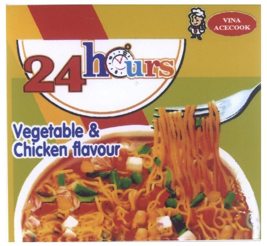 Mẫu nhãn hiệu VINA ACECOOK 24 HOURS VEGETABLE CHICKEN FLAVOUR