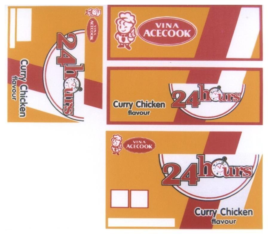 Mẫu nhãn hiệu VINA ACECOOK 24 HOURS CURRY CHICKEN FLAVOUR