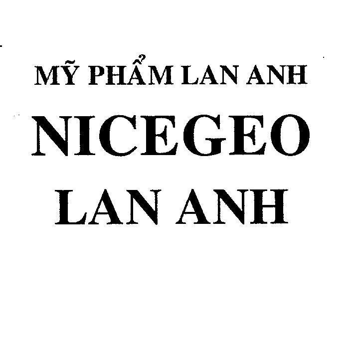 Mẫu nhãn hiệu LAN ANH NICEGEO Mỹ PHẩM