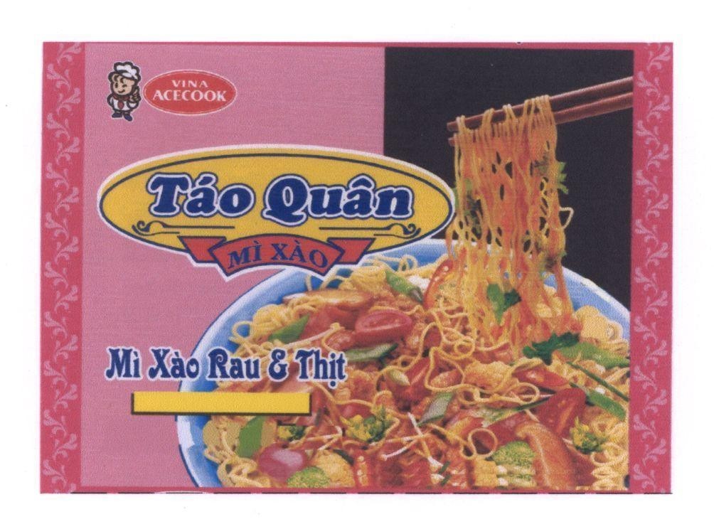 Mẫu nhãn hiệu VINA ACECOOK Táo quân Mì xào Rau và thịt