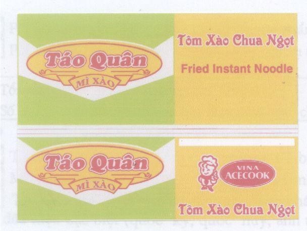 Mẫu nhãn hiệu VINA ACECOOK Táo Quân Mì Xào FRIED INSTANT NOODLE TÔM XàO CHUA NGọT