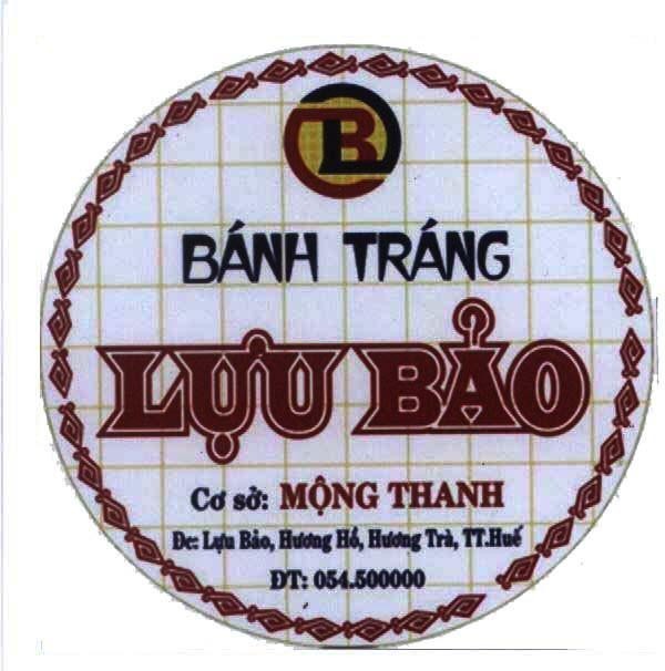 Mẫu nhãn hiệu LựU BảO MộNG THANH LB B L BáNH TRáNG CƠ Sở