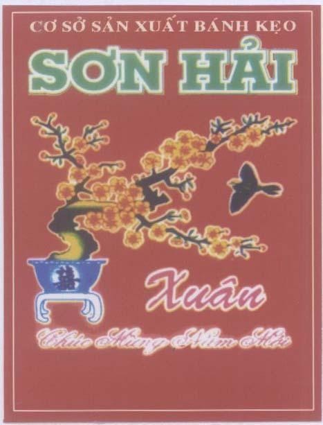 Mẫu nhãn hiệu Sơn Hải Xuân CHúC MừNG NĂM MớI SONG HY [xi : hỉ] Cơ sở sản xuất bánh kẹo
