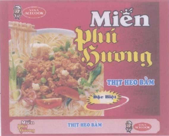 Mẫu nhãn hiệu VINA ACECOOK Phú Hương Thịt heo bằm Miến