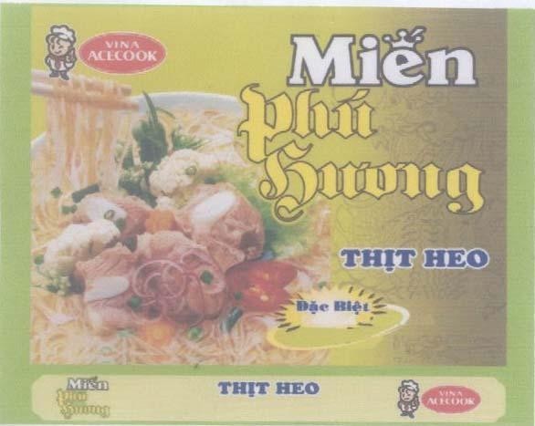 Mẫu nhãn hiệu VINA ACECOOK Phú Hương thịt heo Miến