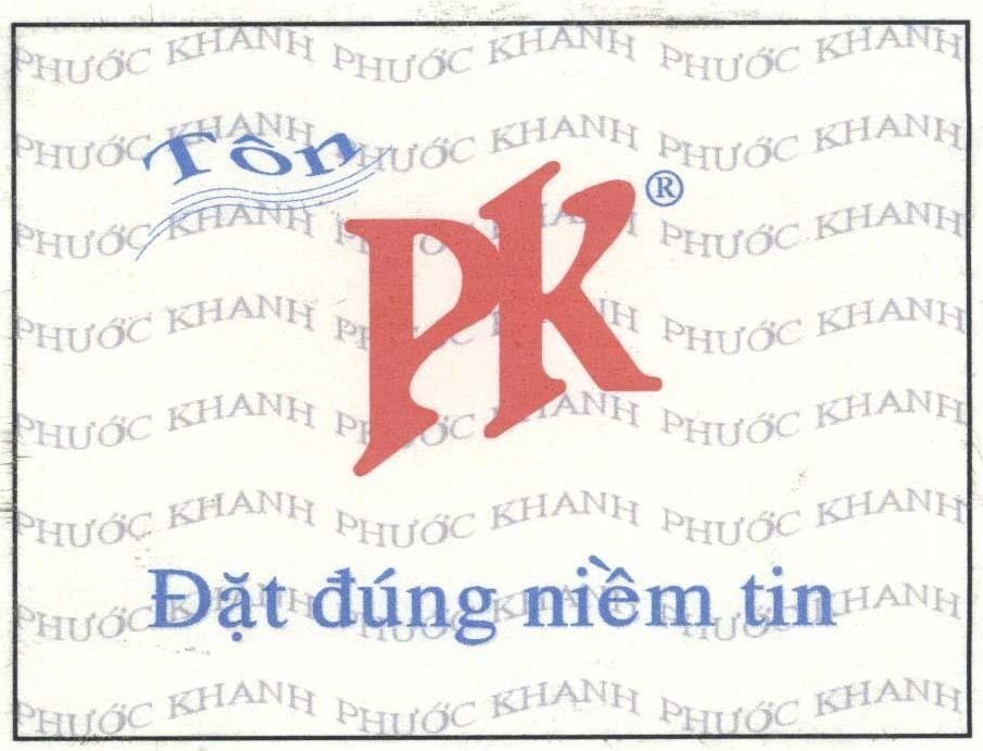 Mẫu nhãn hiệu PHƯớC KHANH PK Đặt đúng niềm tin Tôn