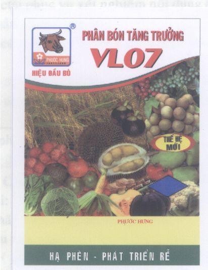 Mẫu nhãn hiệu Phước Hưng Hiệu Đầu Bò VL07 Phân Bón Tăng Trưởng