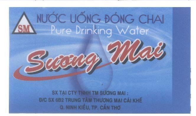 Mẫu nhãn hiệu SươNG MAI SM nước uống đóng chai CHAI