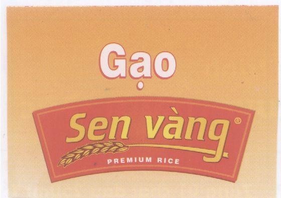 Mẫu nhãn hiệu SEN VàNG GạO PREMIUM RICE