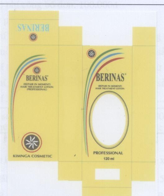Mẫu nhãn hiệu BERINAS KIMNGA COSMETIC