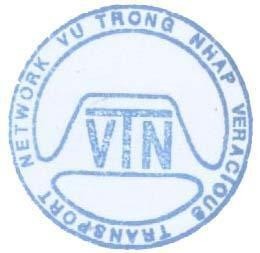 Mẫu nhãn hiệu VU TRONG NHAP VTN VERACIOUS TRANSPORT NETWORK