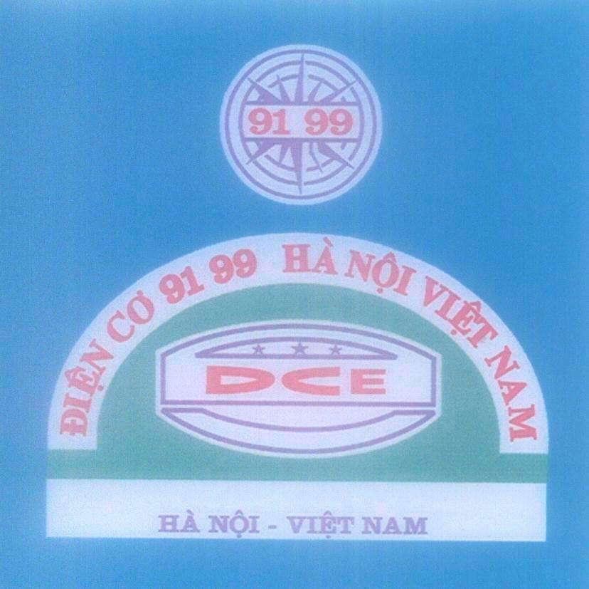 Mẫu nhãn hiệu DCE ĐIệN CƠ 91 99 Hà NộI VIệT NAM