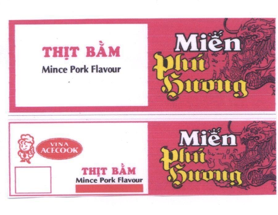 Mẫu nhãn hiệu Phú Hương VINA ACECOOK Thịt bằm Miến