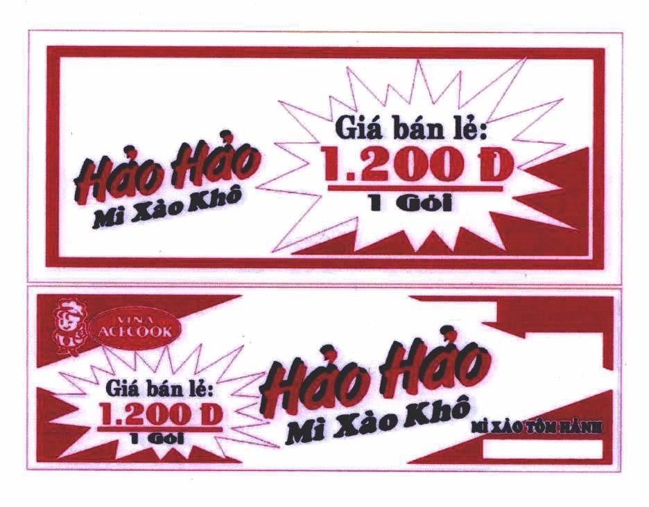 Mẫu nhãn hiệu Hảo Hảo VINA ACECOOK Mì Xào Khô