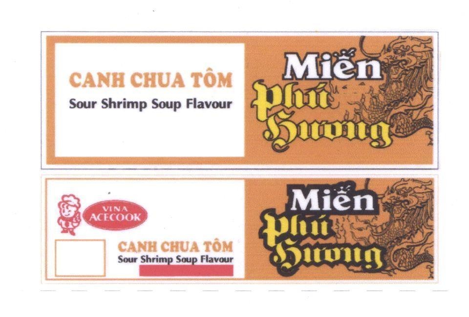 Mẫu nhãn hiệu Phú Hương VINA ACECOOK Canh chua tôm Miến