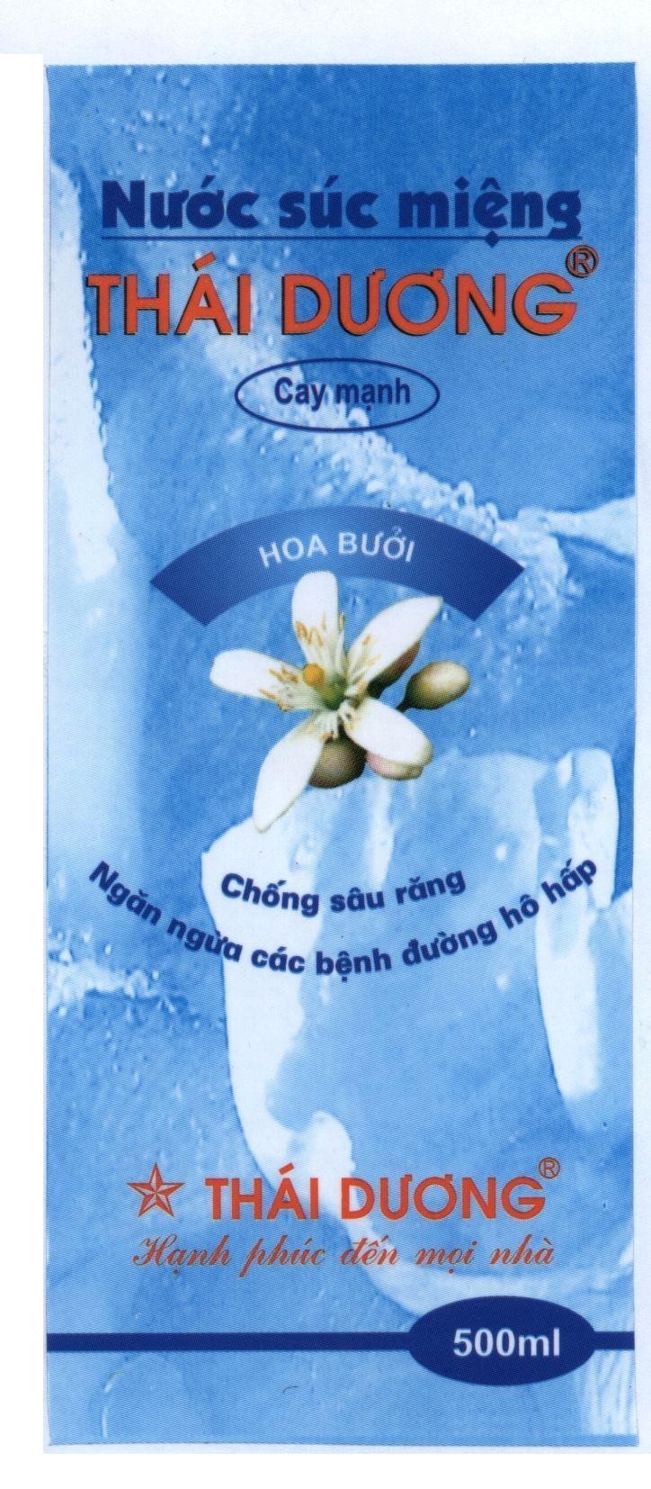 Mẫu nhãn hiệu Thái Dương hoa bưởi HạNH PHúC ĐếN MọI NHà Nước súc miệng