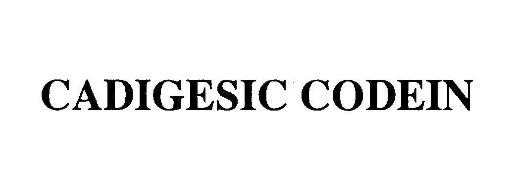 Mẫu nhãn hiệu CADIGESIC CODEIN
