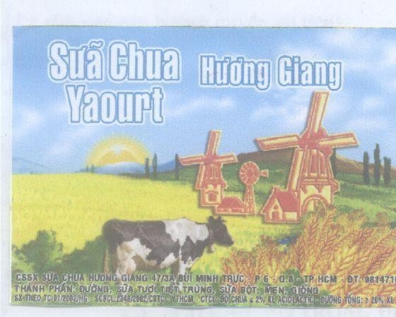 Mẫu nhãn hiệu Hương Giang Sữa Chua YAOURT