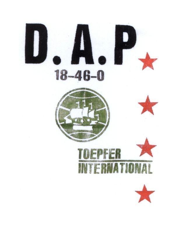 Mẫu nhãn hiệu D A P DAP 18 46 0 TOEPFER INTERNATIONAL