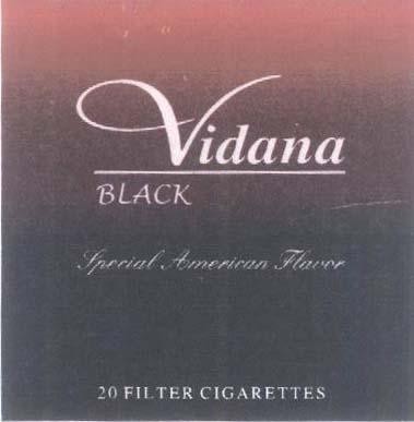 Mẫu nhãn hiệu VIDANA BLACK SPECIAL AMERICAN FLAVOR