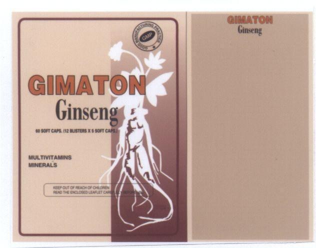 Mẫu nhãn hiệu GIMATON GINSENG