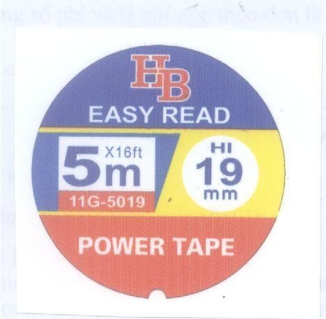 Mẫu nhãn hiệu HB EASY READ POWER TAPE