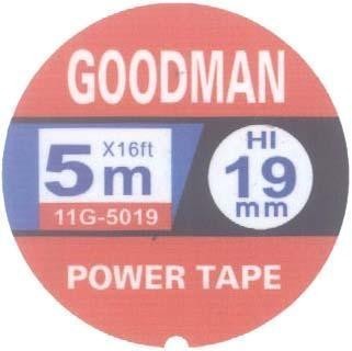 Mẫu nhãn hiệu GOODMAN POWER TAPE