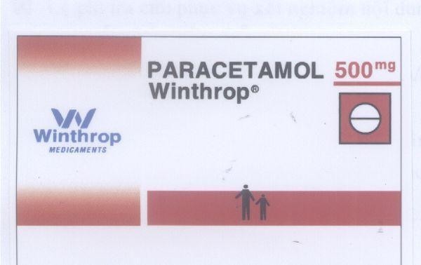Mẫu nhãn hiệu W WINTHROP MEDICAMENTS PARACETAMOL WINTHROP 500 MG