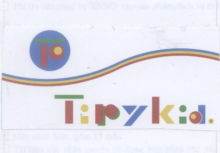 Mẫu nhãn hiệu T P TIPPYKID Tipykid