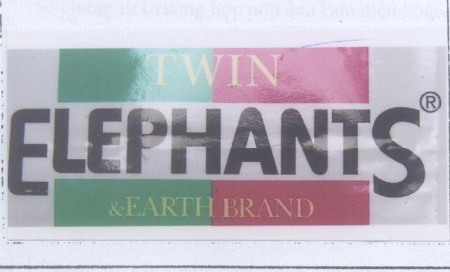 Mẫu nhãn hiệu TWIN ELEPHANTS EARTH BRAND