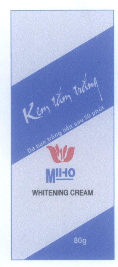 Mẫu nhãn hiệu MI HO Kem Tắm Trắng WHITENING CREAM, 80g