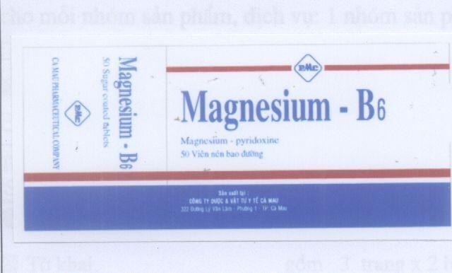 Mẫu nhãn hiệu PMC MAGNESIUM B6
