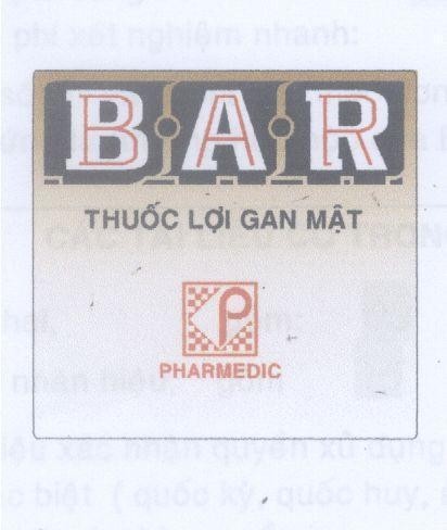 Mẫu nhãn hiệu BAR PHARMEDIC Thuốc Lợi Gan Mật