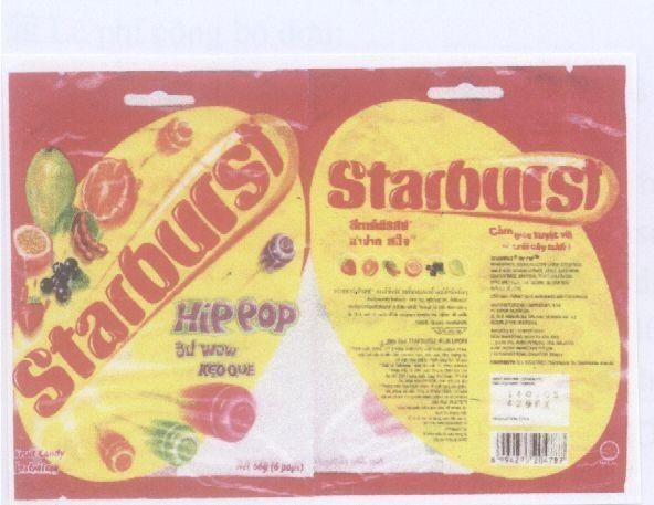 Mẫu nhãn hiệu STARBURST HIPPOP KẹO QUE
